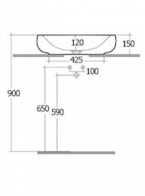  Umywalka Illusion nablatowa 60x38 cm