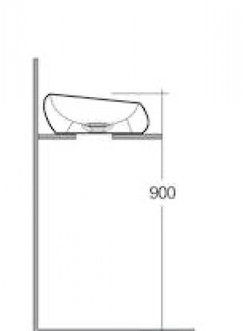 cloud umywalka nablat. owalna 58x40cm biały mat