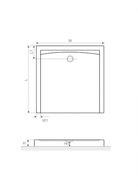 Brodzik kwadratowy Forma wysoki