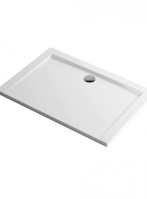 Brodzik prostokątny, biały, niski