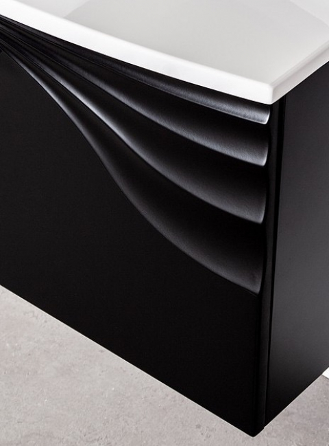 Szafka łazienkowa Sanitti Asso 60 czarna z uchwytem chrom połysk pod umywalkę