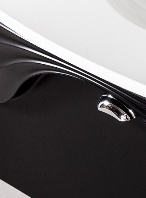 Szafka łazienkowa Sanitti Asso 60 czarna z uchwytem chrom połysk pod umywalkę
