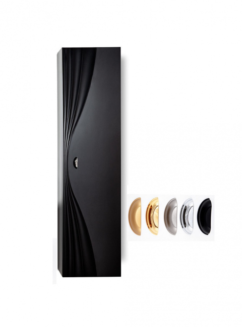 Sanitti Asso czarny regał łazienkowy wiszący prawy