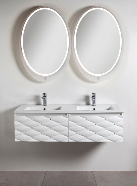 Szafki łazienkowe 2 x 60 cm Sanitti Lira 2 x LS-60/33/SVS front z kryształkami 