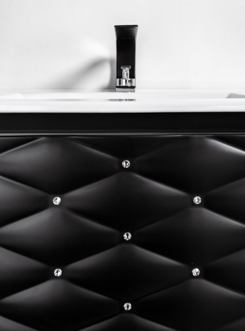 Szafka Sanitti Lira LSC-80/44/SVS czarna z kryształkami z umywalką