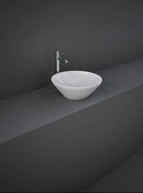 variant umywalka nablat. okrągła 36x36 cm biały połysk