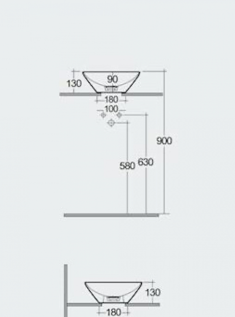 variant umywalka nablat. okrągła 36x36 cm biały połysk