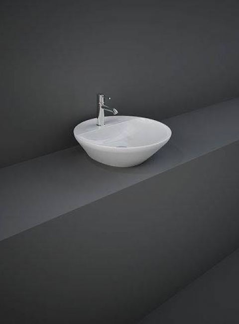 variant umywalka okrągła 42x42 cm z otworem biały połysk